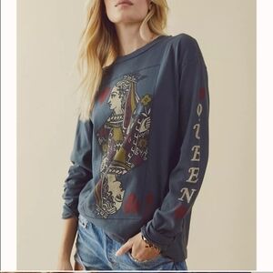 Free People Queen of Hearts Long Sleeve Tee